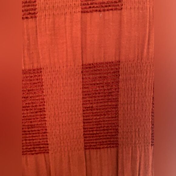 Pando grove Rust Half Sleeve Round Neck Natural
Cotton Plaid Mini Dress Sz S - Picture 12 of 14